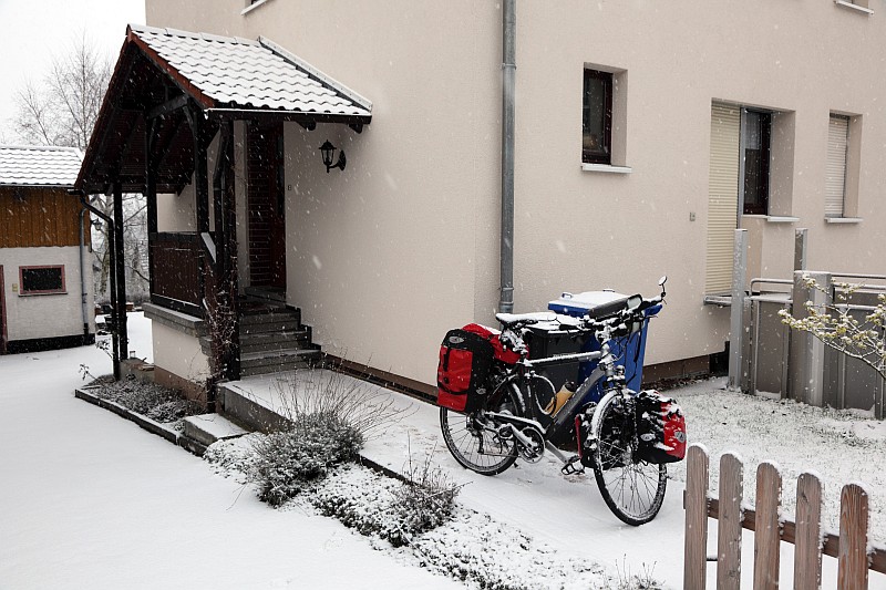 Schnee beim Start